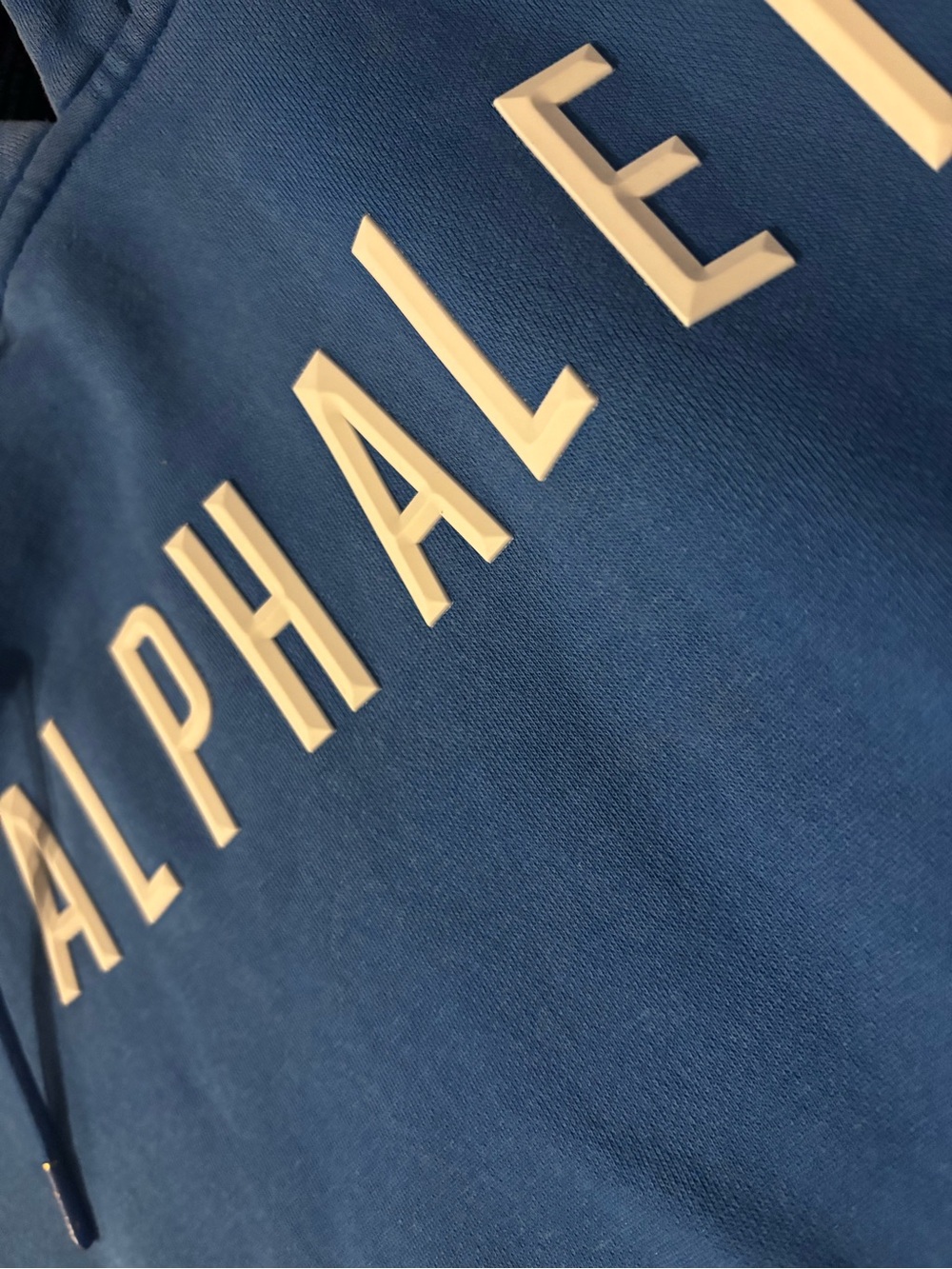 Alphalete Hoodie Royal Blue Pullover Raised White Logo MSRP $78 - Picture 4 of 7